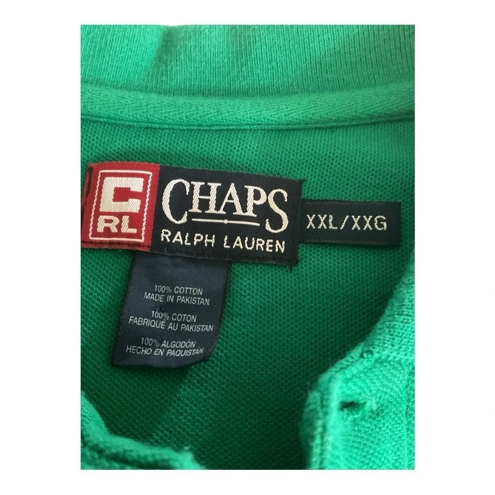 Chaps Ralph Lauren Polo Shirt Green XXL Striped Preppy